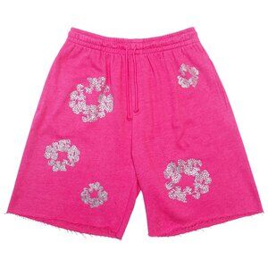 Denim Tears Cashmere Swarovski Cotton Wreath Shorts Pink